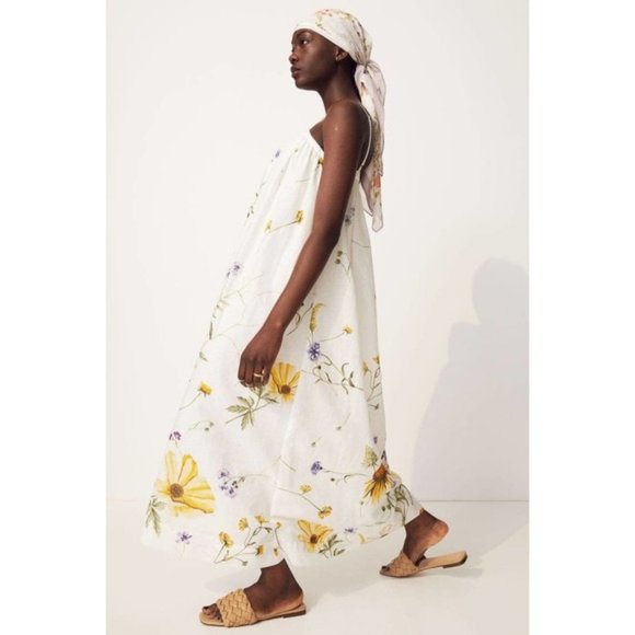 LAST DAY - H&M Wildflower Linen Blend Floral Dress - Picture 4 of 10